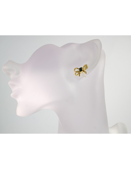 Kolczyki ZŁOTE KOKARDKI KOKARDY  CHIRURGICZNA LOLITA AKCESORIA