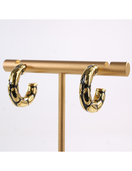 Kolczyki ZŁOTE TŁOCZONE KOŁA STAL CHIRURGICZNA LOLITA AKCESORIA