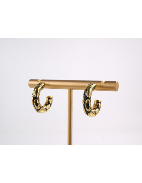 Kolczyki ZŁOTE TŁOCZONE KOŁA STAL CHIRURGICZNA LOLITA AKCESORIA