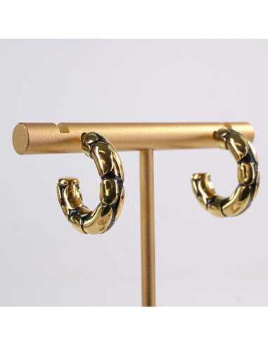 Kolczyki ZŁOTE TŁOCZONE KOŁA STAL CHIRURGICZNA...