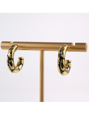 Kolczyki ZŁOTE TŁOCZONE KOŁA STAL CHIRURGICZNA...