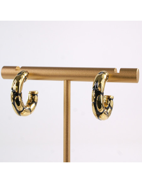 Kolczyki ZŁOTE TŁOCZONE KOŁA STAL CHIRURGICZNA LOLITA AKCESORIA