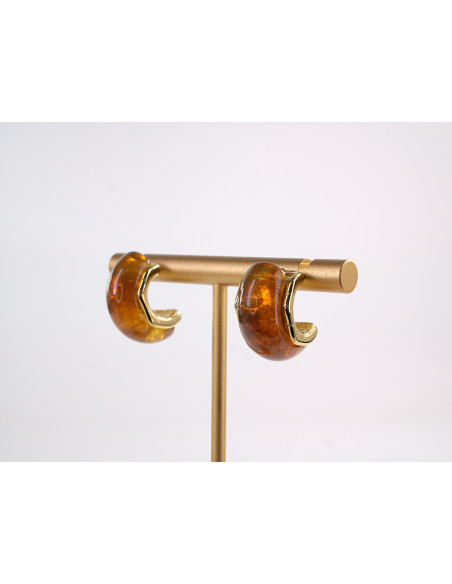 Kolczyki ZŁOTE ZAWIJASY STAL CHIRURGICZNA LOLITA AKCESORIA BRĄZOWY