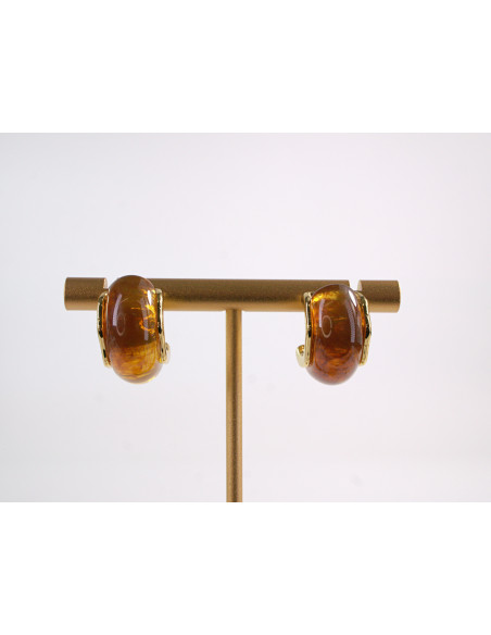 Kolczyki ZŁOTE ZAWIJASY STAL CHIRURGICZNA LOLITA AKCESORIA BRĄZOWY