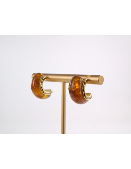 Kolczyki ZŁOTE ZAWIJASY STAL CHIRURGICZNA LOLITA AKCESORIA BRĄZOWY