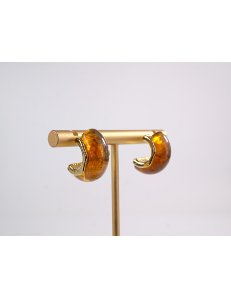 Kolczyki ZŁOTE ZAWIJASY STAL CHIRURGICZNA LOLITA AKCESORIA BRĄZOWY