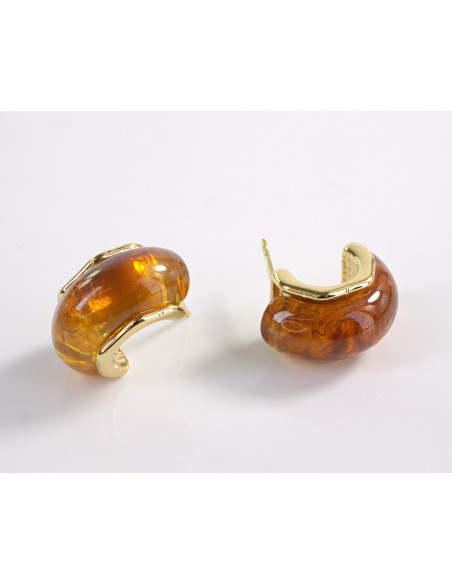 Kolczyki ZŁOTE ZAWIJASY STAL CHIRURGICZNA LOLITA AKCESORIA BRĄZOWY