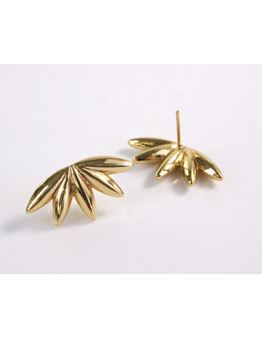 Kolczyki ZŁOTE LISTKI  STAL CHIRURGICZNA LOLITA...