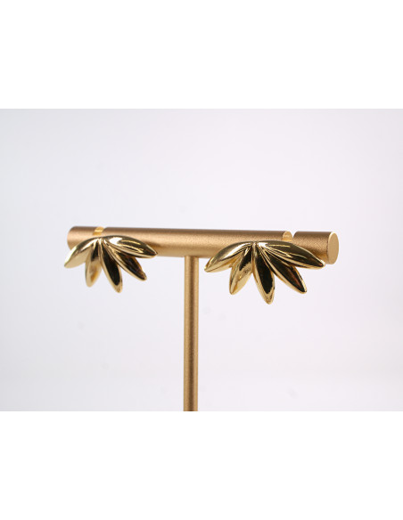 Kolczyki ZŁOTE LISTKI  STAL CHIRURGICZNA LOLITA AKCESORIA