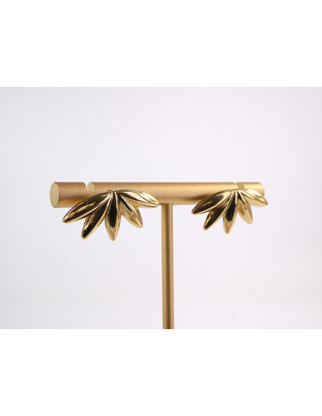 Kolczyki ZŁOTE LISTKI  STAL CHIRURGICZNA LOLITA AKCESORIA