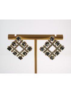 Kolczyki WIECZOROWE KWADRATY  LOLITA AKCESORIA srebrny... 2