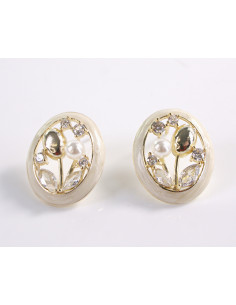 Kolczyki ECRU KWIATKI TULIPANY Z PERŁĄ LOLITA AKCESORIA...