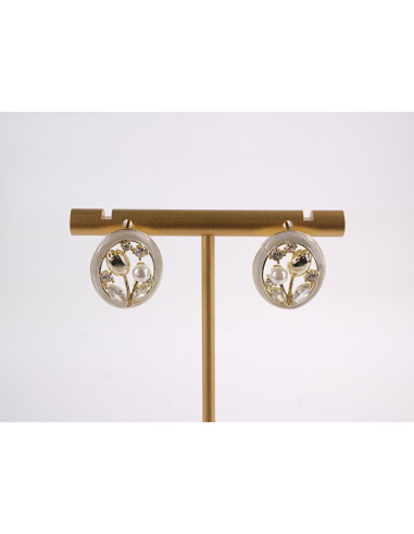 Kolczyki ECRU KWIATKI TULIPANY Z PERŁĄ LOLITA...