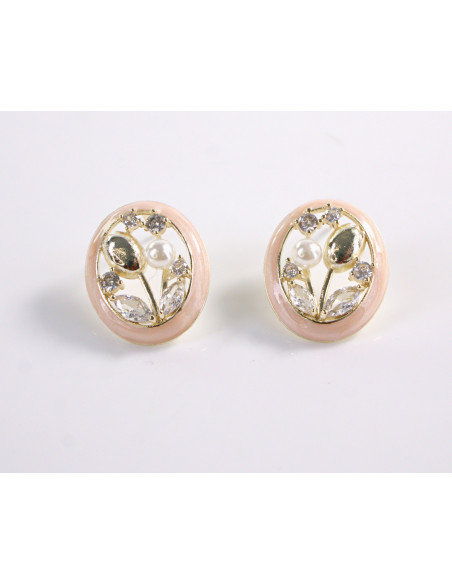 Kolczyk KWIATKI TULIPANY Z PERŁĄ LOLITA AKCESORIA srebrny sztyft 925