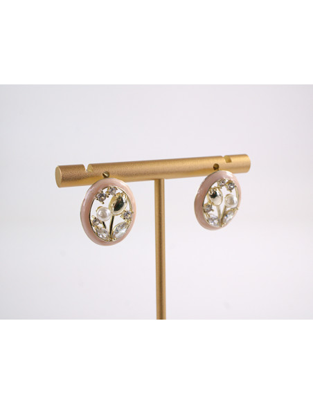 Kolczyk KWIATKI TULIPANY Z PERŁĄ LOLITA AKCESORIA srebrny sztyft 925