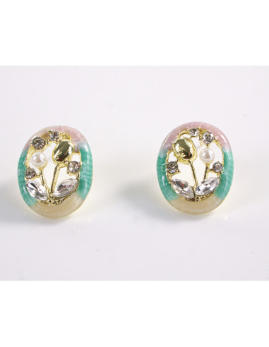 Kolczyki  KWIATKI TULIPANY Z PERŁĄ LOLITA...