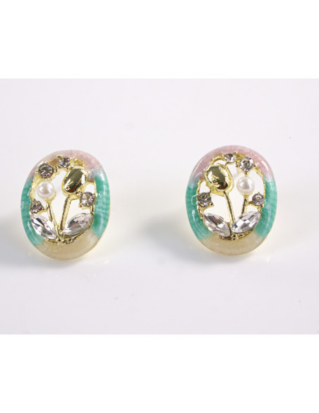 Kolczyki  KWIATKI TULIPANY Z PERŁĄ LOLITA AKCESORIA srebrny sztyft 925