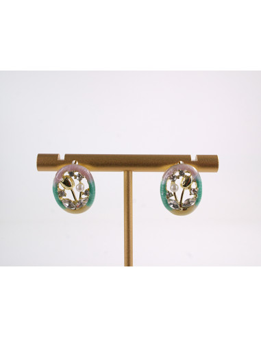 Kolczyki  KWIATKI TULIPANY Z PERŁĄ LOLITA...