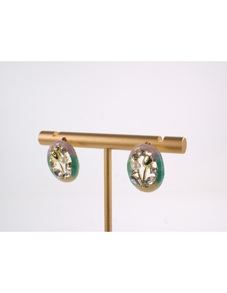 Kolczyki  KWIATKI TULIPANY Z PERŁĄ LOLITA AKCESORIA srebrny sztyft 925