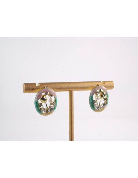 Kolczyki  KWIATKI TULIPANY Z PERŁĄ LOLITA AKCESORIA srebrny sztyft 925