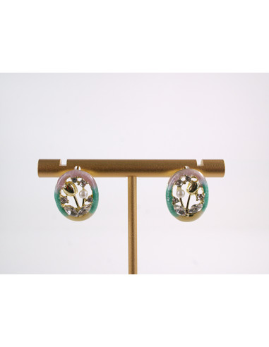 Kolczyki  KWIATKI TULIPANY Z PERŁĄ LOLITA...