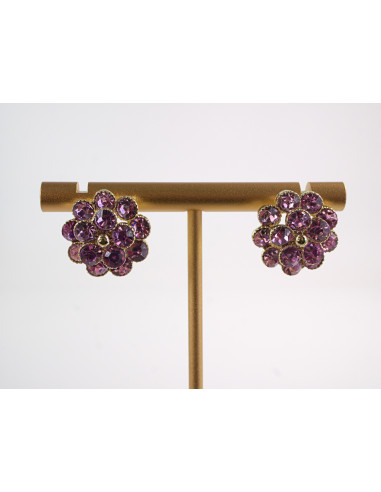 Kolczyki FIOLETOWE KWIATKI Z CYRKONIAMI LOLITA...