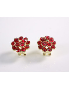 Kolczyki CZERWONE  KWIATKI Z CYRKONIAMI LOLITA AKCESORIA...