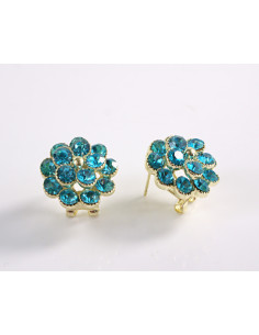 Kolczyki TURKUSOWE  KWIATKI Z CYRKONIAMI LOLITA AKCESORIA... 2