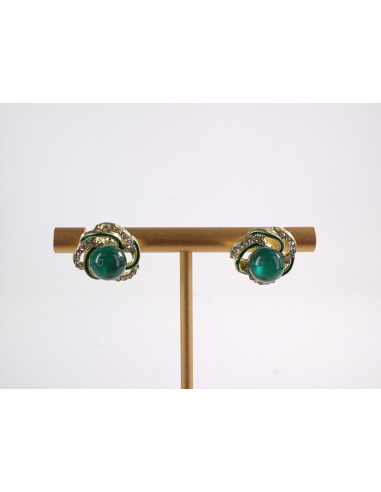 Kolczyki  WIANKI Z ZIELONĄ PERŁĄ LOLITA...