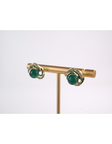 Kolczyki  WIANKI Z ZIELONĄ PERŁĄ LOLITA...