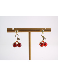 Kolczyki  MAŁE WISIENKI  LOLITA AKCESORIA srebrny sztyft 925 2