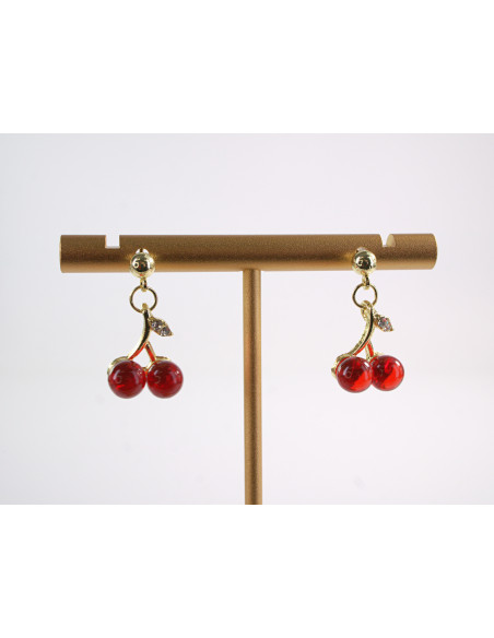 Kolczyki  MAŁE WISIENKI  LOLITA AKCESORIA srebrny sztyft 925