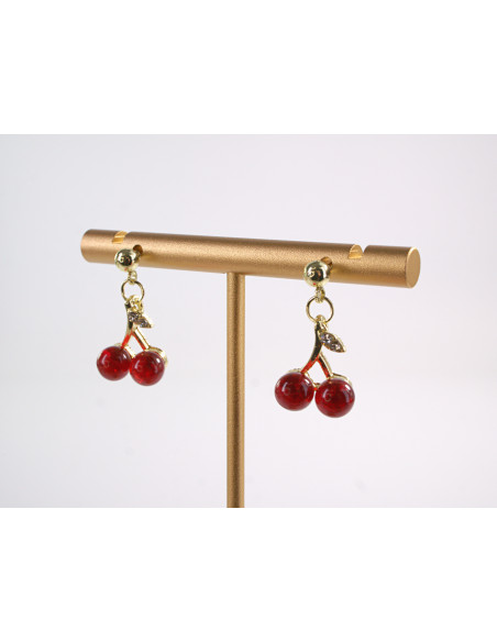 Kolczyki  MAŁE WISIENKI  LOLITA AKCESORIA srebrny sztyft 925