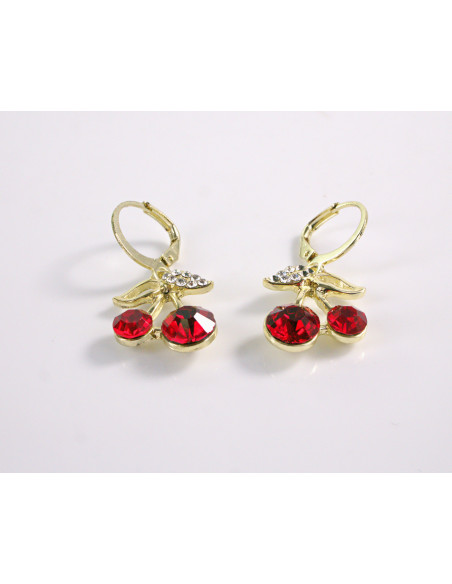 Kolczyki WISIENKI WIŚNIE  LOLITA AKCESORIA srebrny sztyft 925