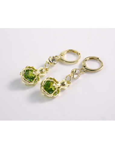 Kolczyki WISZĄCE ZIELONE OCZKO  LOLITA...