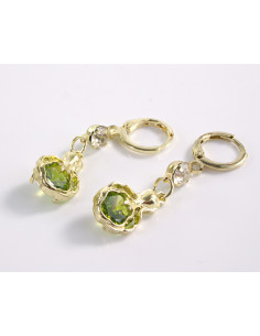 Kolczyki WISZĄCE ZIELONE OCZKO  LOLITA AKCESORIA srebrny... 2