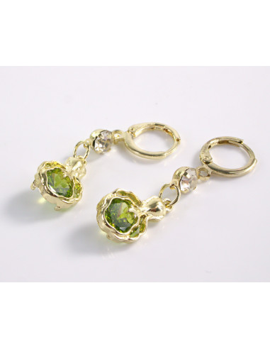 Kolczyki WISZĄCE ZIELONE OCZKO  LOLITA...