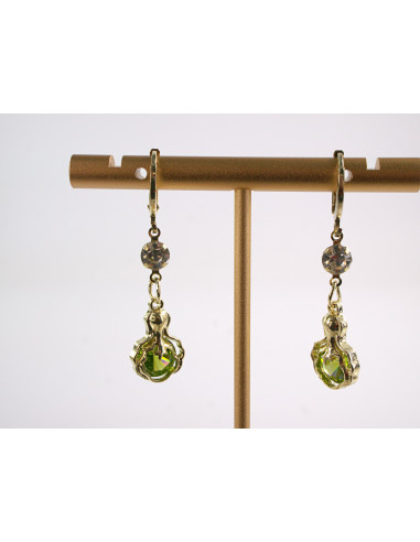 Kolczyki WISZĄCE ZIELONE OCZKO  LOLITA...