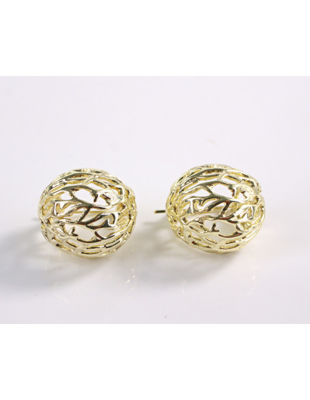 Kolczyki ZŁOTE KOSZYCZKI  LOLITA AKCESORIA srebrny sztyft 925