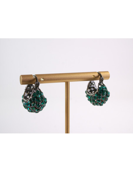 Kolczyki TURKUSOWE KOSZYCZKI  LOLITA AKCESORIA srebrny sztyft 925