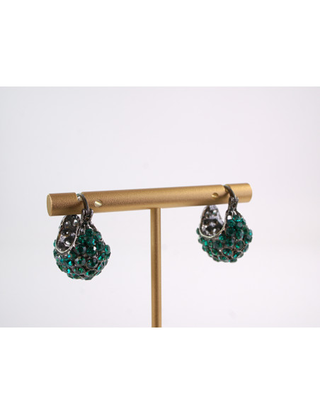 Kolczyki TURKUSOWE KOSZYCZKI  LOLITA AKCESORIA srebrny sztyft 925