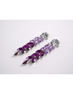 Kolczyki WIECZOROWE FIOLETOWE  LOLITA AKCESORIA srebrny...