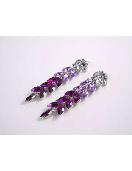 Kolczyki WIECZOROWE FIOLETOWE  LOLITA AKCESORIA srebrny sztyft 925