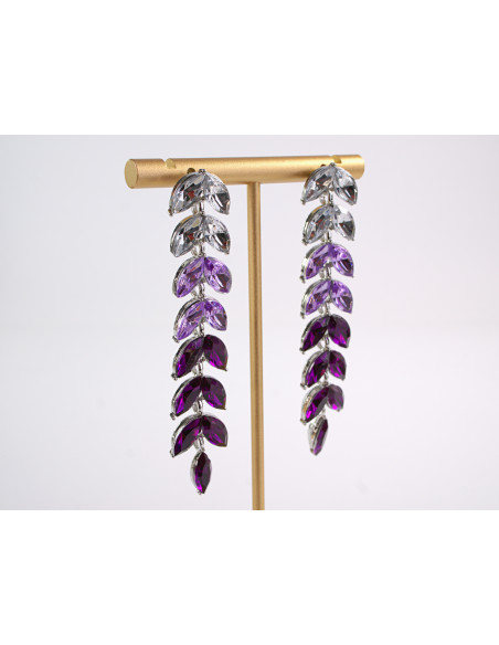 Kolczyki WIECZOROWE FIOLETOWE  LOLITA AKCESORIA srebrny sztyft 925