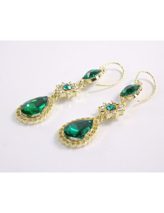 Kolczyki WIECZOROWE ZIELONE  LOLITA AKCESORIA srebrny...