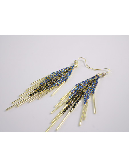 Kolczyki WIECZOROWE NIEBIESKIE LOLITA AKCESORIA srebrny sztyft 925