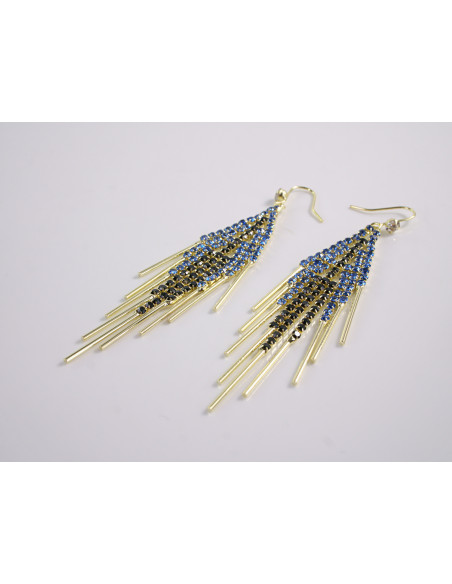 Kolczyki WIECZOROWE NIEBIESKIE LOLITA AKCESORIA srebrny sztyft 925