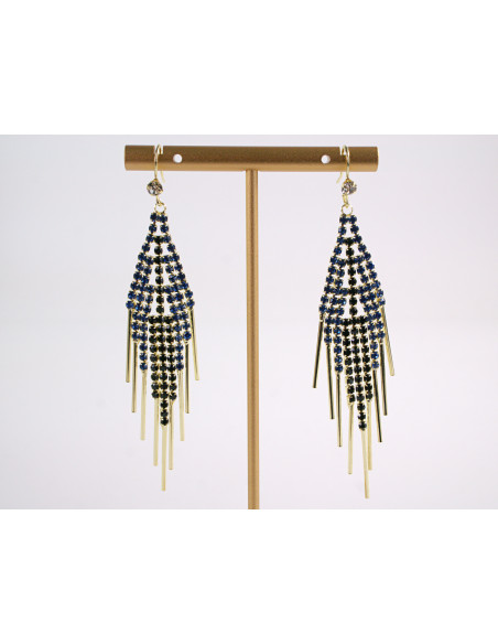 Kolczyki WIECZOROWE NIEBIESKIE LOLITA AKCESORIA srebrny sztyft 925