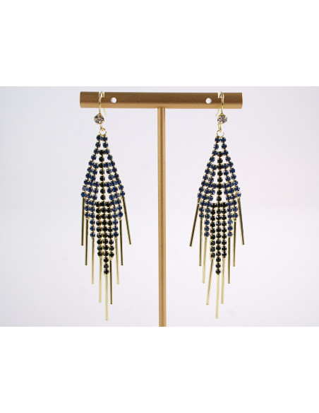 Kolczyki WIECZOROWE NIEBIESKIE LOLITA AKCESORIA srebrny sztyft 925