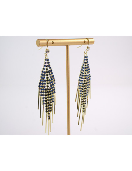 Kolczyki WIECZOROWE NIEBIESKIE LOLITA AKCESORIA srebrny sztyft 925